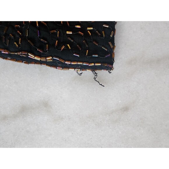 Vintage Judith Anne Creations Small 100% Silk Black & Gold Beaded Flowy Tank Top - Picture 14 of 14